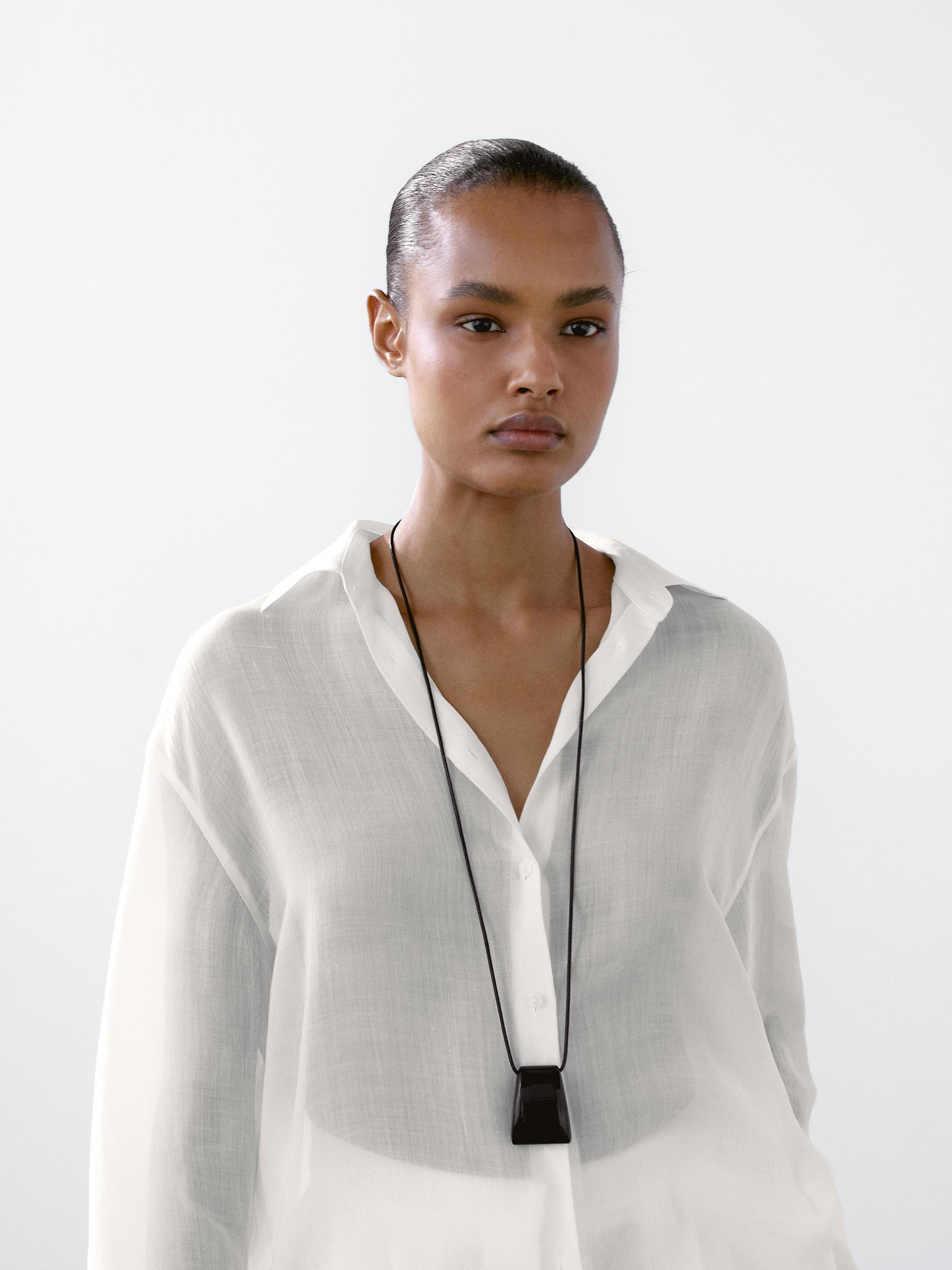 Flowing ramie blend shirt